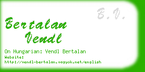 bertalan vendl business card